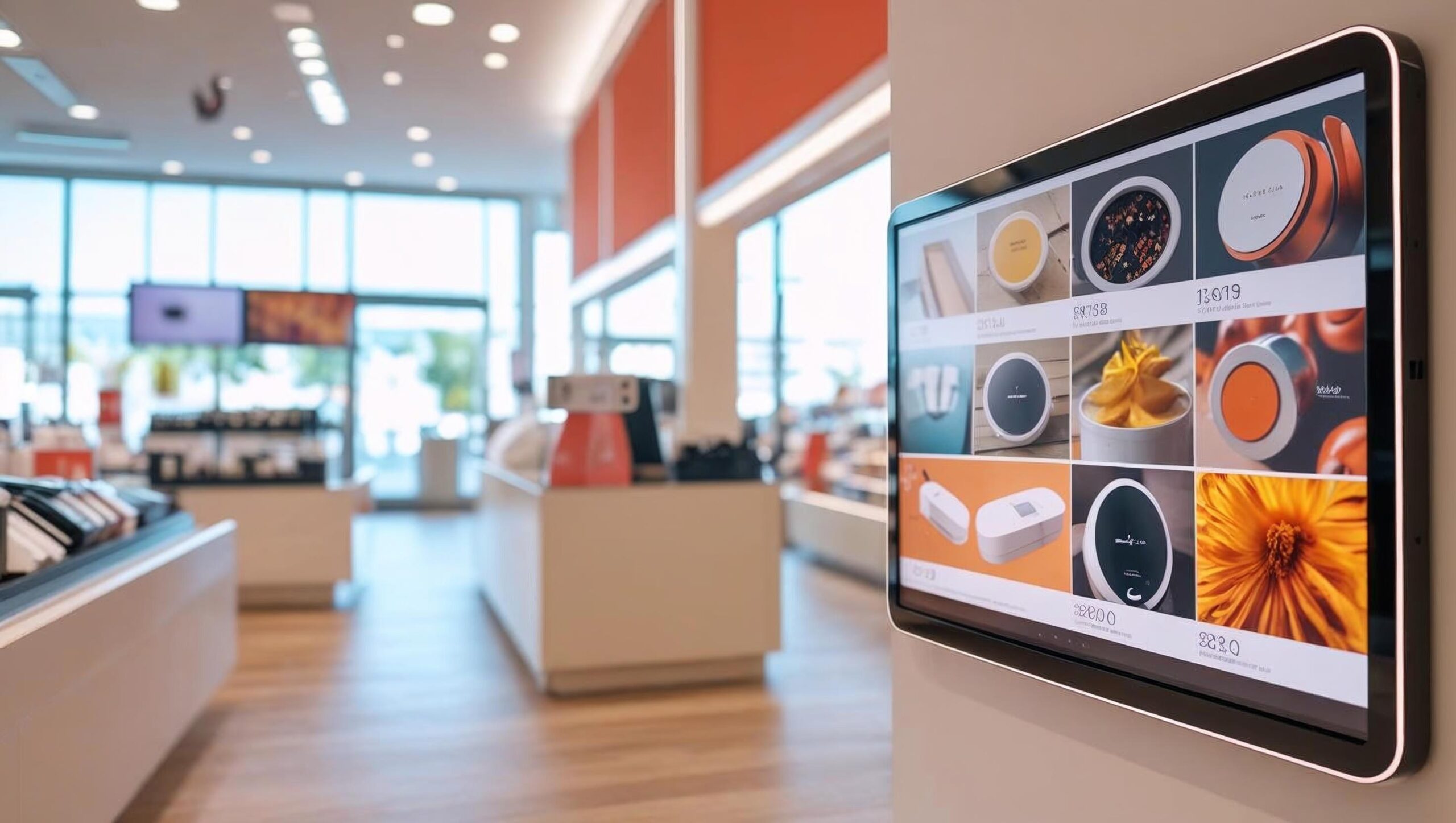 Video wall at checkout