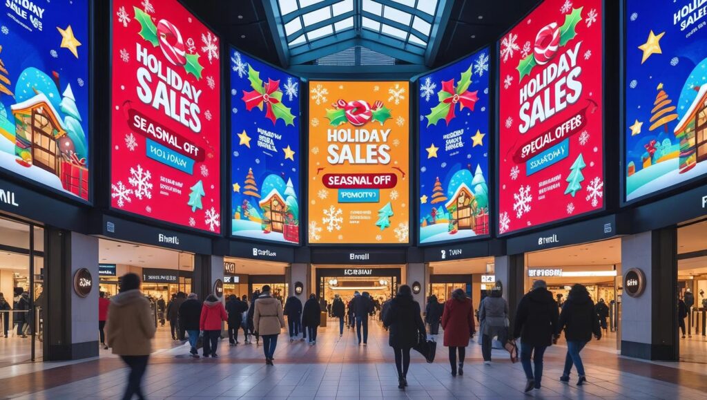 Mall entrance LED panels